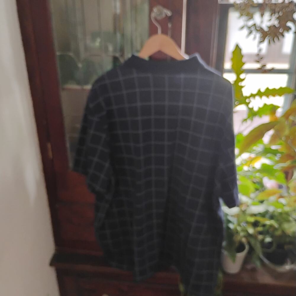 Vintage 90s Puritan Navy White Check Polo Shirt XL Short Cotton - Picture 12 of 17